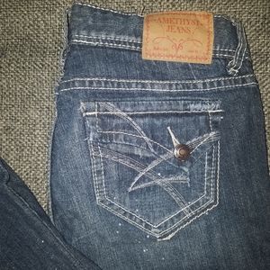 Amethyst Flare Distressed Denim